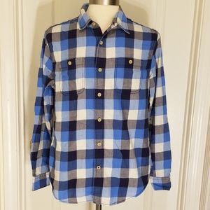 American Eagle classic fit blue/white flannel L